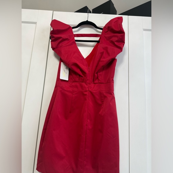 Do+Be Red Shoulder Ruffle Dress - Picture 5 of 7